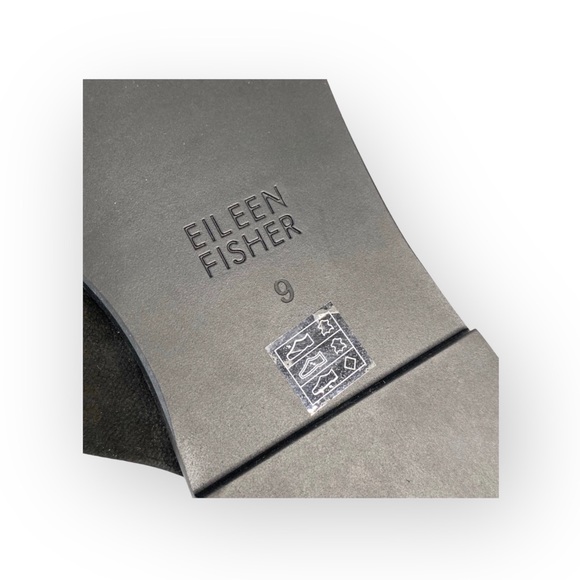 new Eileen Fisher  Cross Slide Easy to Wear Flat Leather Sandal  Black  9M - Picture 11 of 16